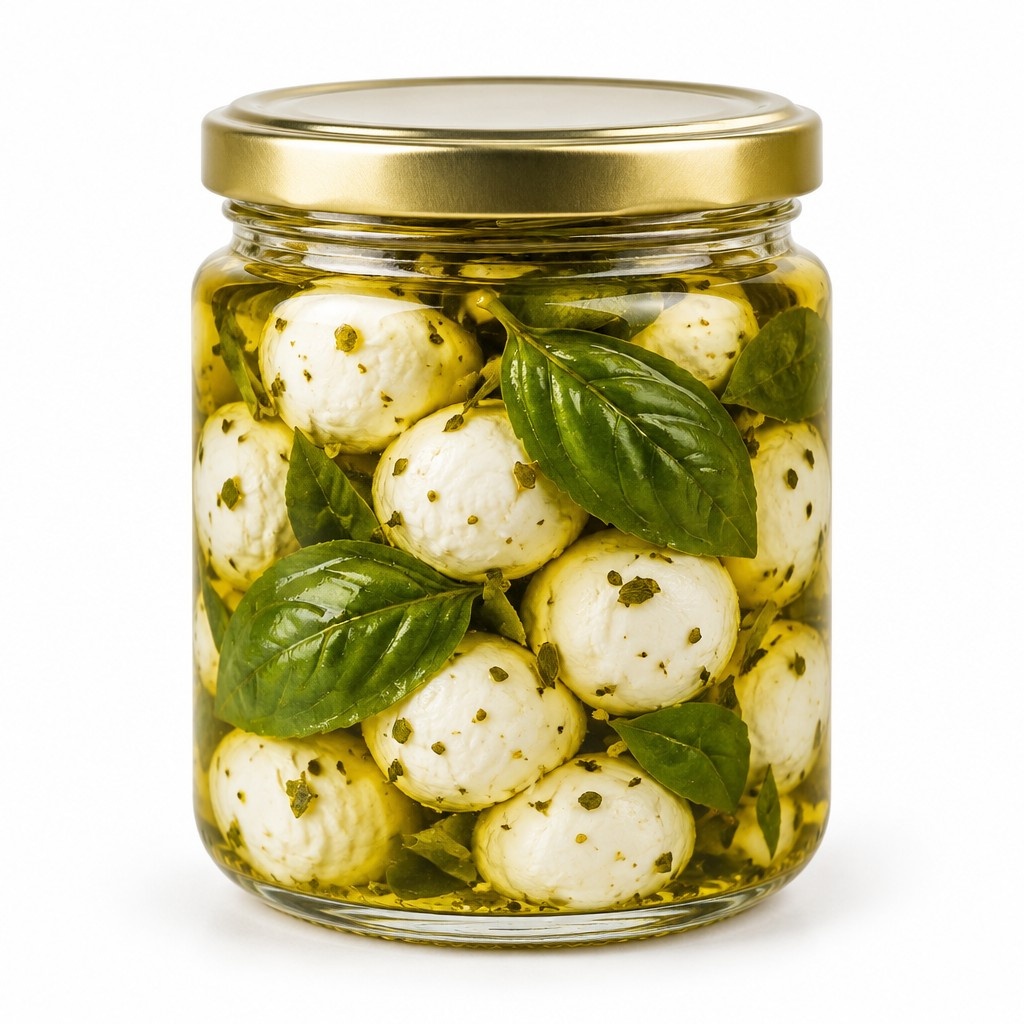 Bocconcini macerados con albahaca 200 g