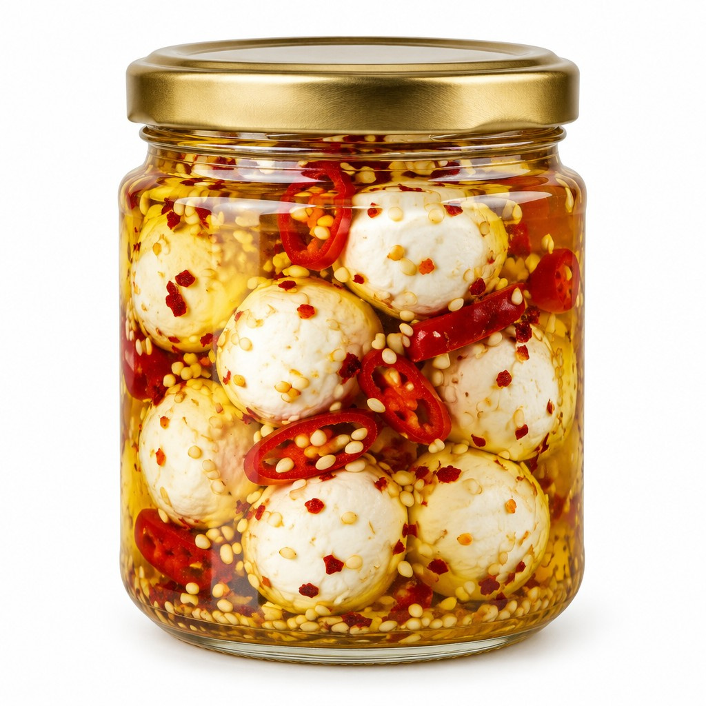 Bocconcini macerados picante con ajonjolí 200 g