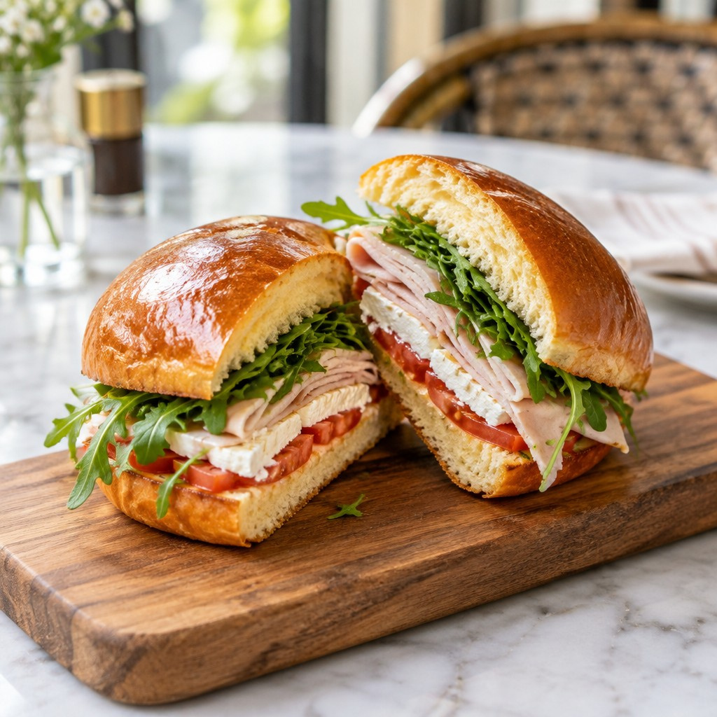 Panino queso fresco y jamón de pavo