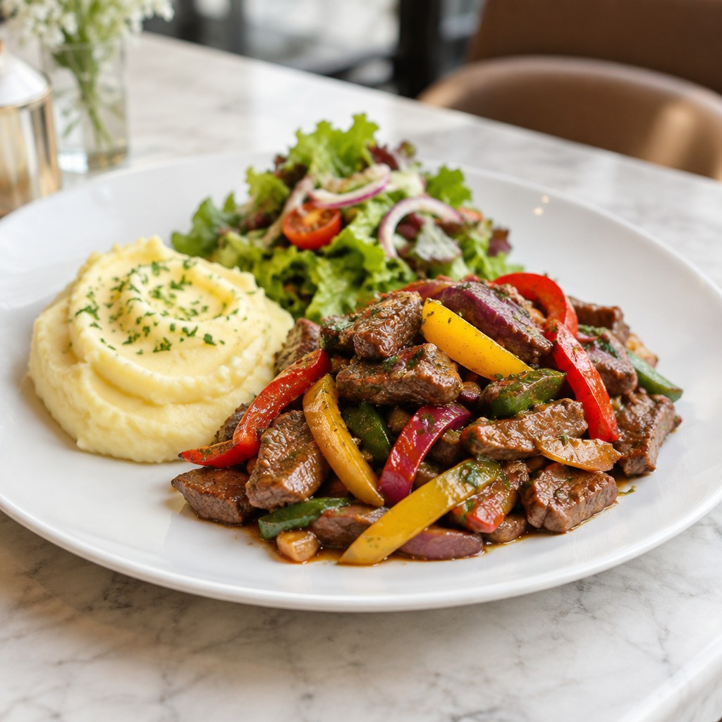 Lomito salteado con vegetales