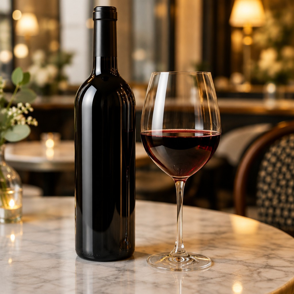 Botella de vino tinto